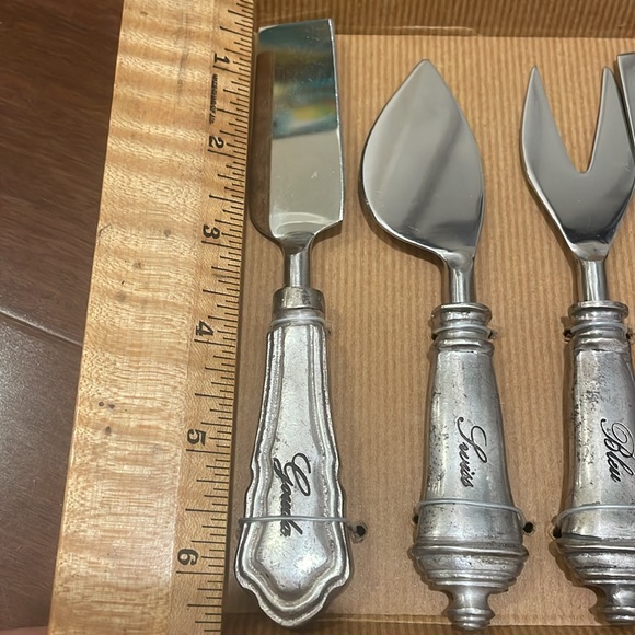 Pottery Barn Vintage Antique Cheese Serving Knife Fork Set - Picture 3 of 6